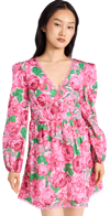 GENERATION LOVE FELICIA POPLIN FLORAL MINI DRESS ROSE GARDEN PINK MULTI