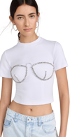 Area Ssense Exclusive White Crystal Bustier T-shirt In White