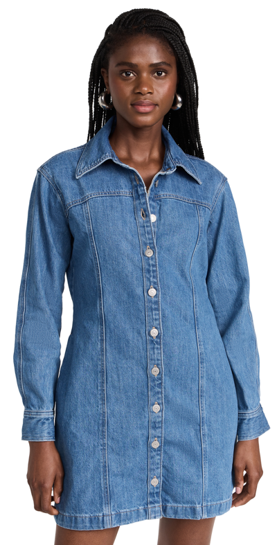 Levi's Shay Long Sleeve Denim Shirtdress In Indigo Stonewash