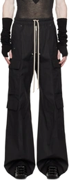 Rick Owens Mens Cargobelas Flared Wide-leg Relaxed-fit Woven Trousers Black In 09 Black
