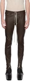 RICK OWENS BROWN GARY LEATHER PANTS