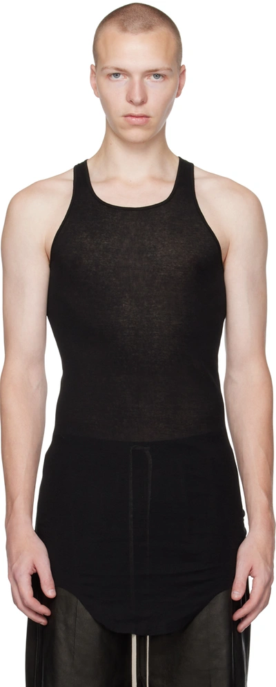 Rick Owens Knitted Tank Top In 09 Black