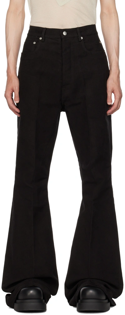 Rick Owens Bolan Boocut Cotton Jeans In Black