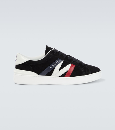 MONCLER MONACO SUEDE LOW-TOP SNEAKERS