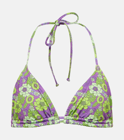 Bananhot Seychelle Floral Bikini Top In Purple