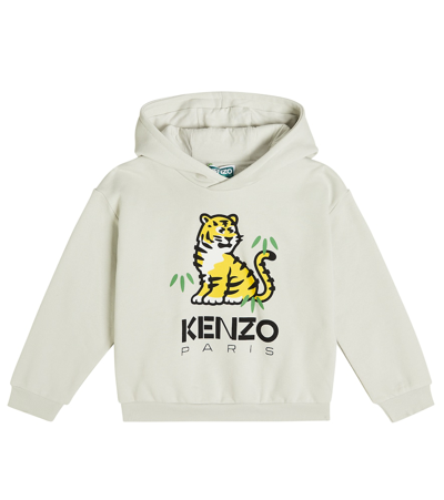 Kenzo Kids' Printed Cotton Hoodie In Grey