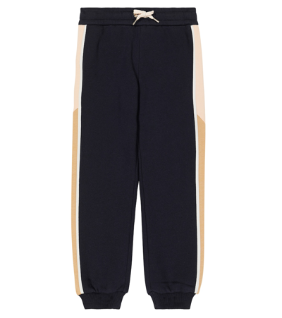 Chloé Kids' Cotton Sweatpants In Blue