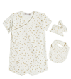 Bonpoint Baby Cado Set Of Cotton Playsuit And Bib In Multicoloured