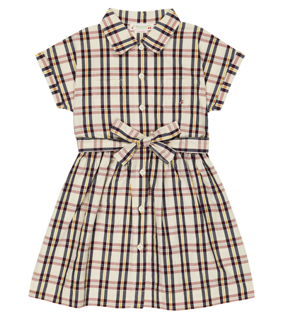 Bonpoint Kids' Gisele Cotton Shirt Dress In Red