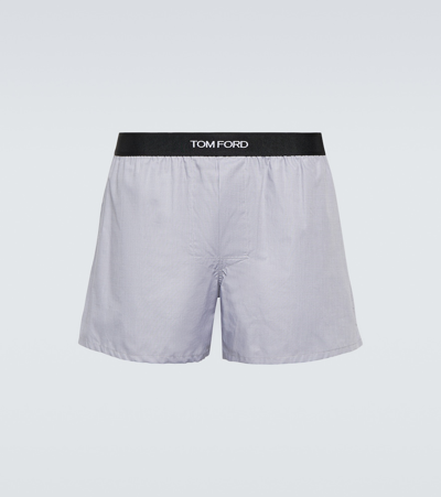 Tom Ford Cotton Boxer Briefs In Grey