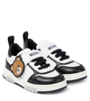 MOSCHINO TEDDY BEAR LEATHER SNEAKERS