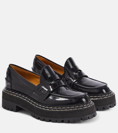 Proenza Schouler Patent Leather Loafers In 999 Black