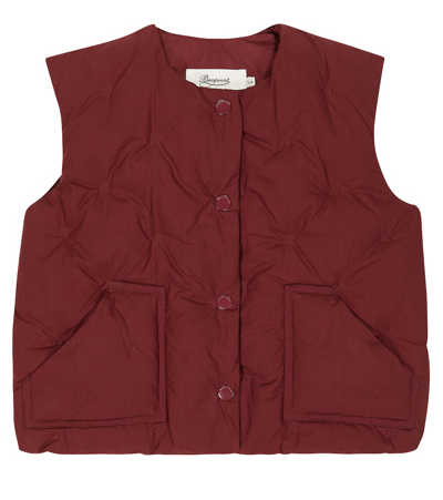 Bonpoint Kids' Dalia Quilted Cotton Vest In Bordeaux