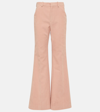 Chloé High-waist Corduroy Flared Trousers In Pink
