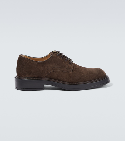 Tod's Suede Derby Shoes In Brown