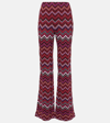 Missoni Chevron Knit Flare Pull-on Trousers In Pink