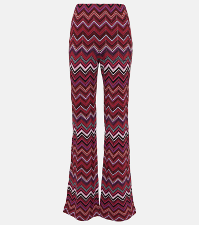 Missoni Zig-zag High-rise Straight Pants In Pink