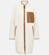 Bogner Nani High-neck Wool-blend Fleece Long Jacket In White