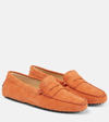 Tod's Gommino Driving Leather Loafers In Orange
