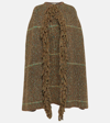 Stella Mccartney Tweed Knit Cape Coat In Brown