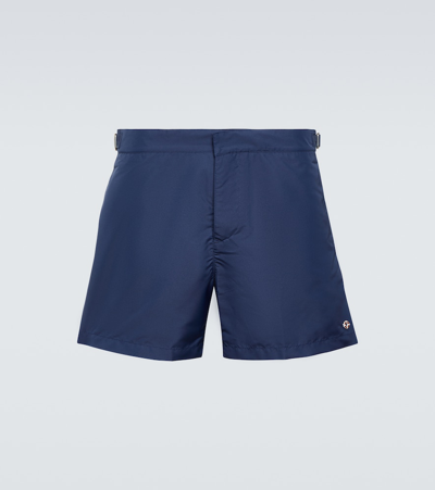 Loro Piana Logo Shorts In Blue