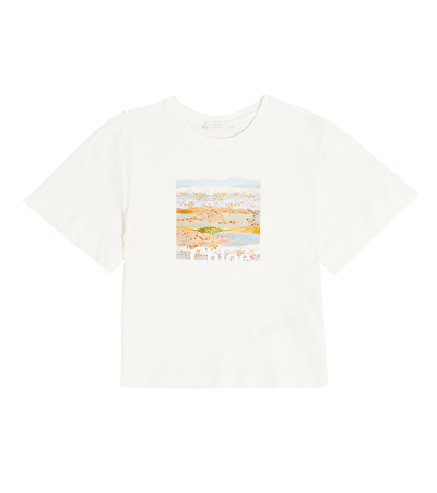 Chloé Kids' Printed Cotton-jersey T-shirt In White