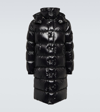 Moncler Hanoverian Nylon Long Down Jacket In Black