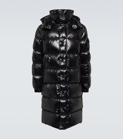 Moncler Hanoverian Nylon Long Down Jacket In Black