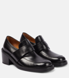 Dries Van Noten Calfskin Heeled Penny Loafers In Black