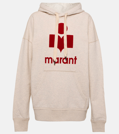 Marant Etoile Mansel Logo Cotton-blend Hoodie In Beige