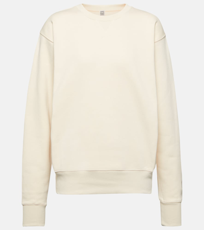Totême Cotton Crewneck Sweatshirt In Off-white