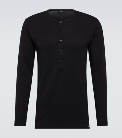 TOM FORD COTTON-BLEND HENLEY SHIRT