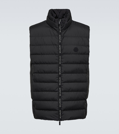Moncler Tarn Recycled Micro Ripstop Down Vest In Black