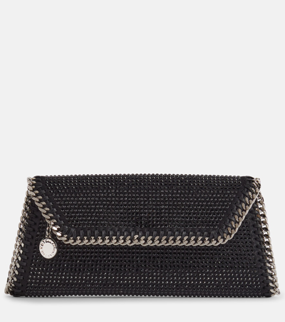 Stella Mccartney Rhinestone Chain-trim Clutch Bag In Black