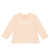 Chloé Baby Logo Cotton-jersey T-shirt In Pink