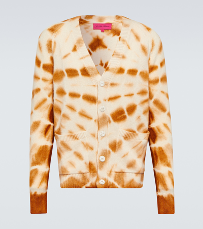 The Elder Statesman Tie-dye Linen And Cotton Cardigan In Nude