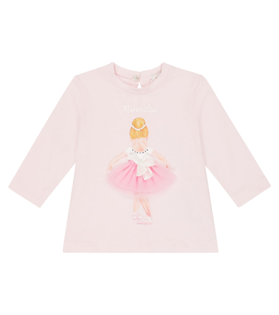 Monnalisa Babies' Printed Cotton Top In Pink