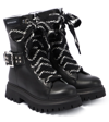 Monnalisa Embellished Leather Boots In Black