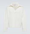 Bottega Veneta Open-collar Wool Polo Sweater In White