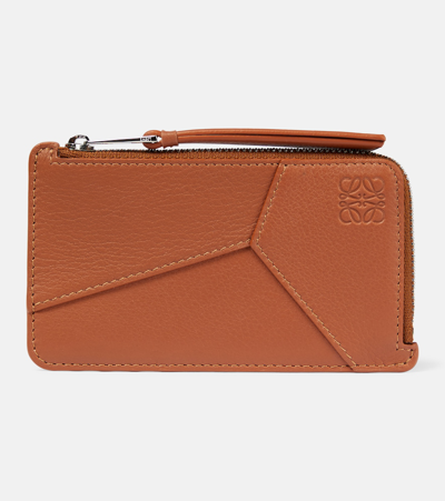 Loewe Puzzle Leather Wallet In Neutrals