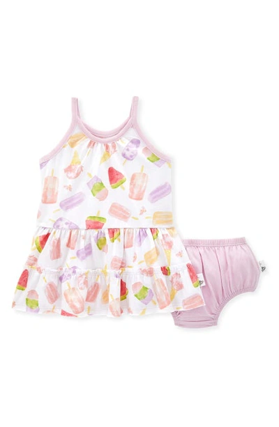 Burt's Bees Baby Babies' Summer Sweets Dress & Diaper Cover In Cloud