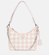 Prada Pink Re-edition 2005 Mini Crochet Shoulder Bag In White