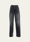 Amiri Double Waistband Wide-leg Denim Jeans In Aged Black