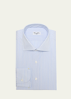 Cesare Attolini Men's Cotton Stripe Dress Shirt In 010-blue