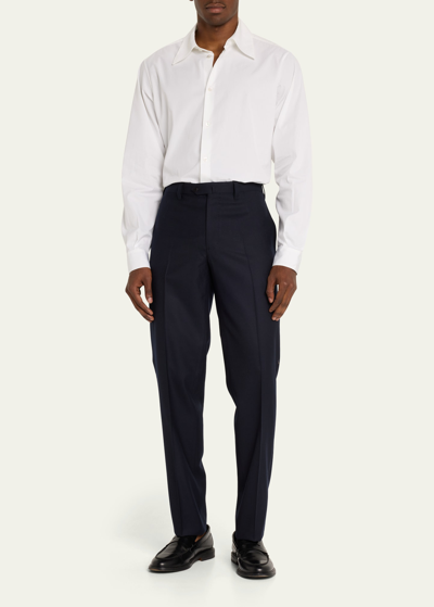 Cesare Attolini Men's Super 150s Wool Pants In B31-navy