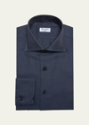 Cesare Attolini Men's Cotton-cashmere Dress Shirt In 003-denim