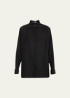 THE ROW SISELLA WOOL-BLEND BUTTON-FRONT SHIRT