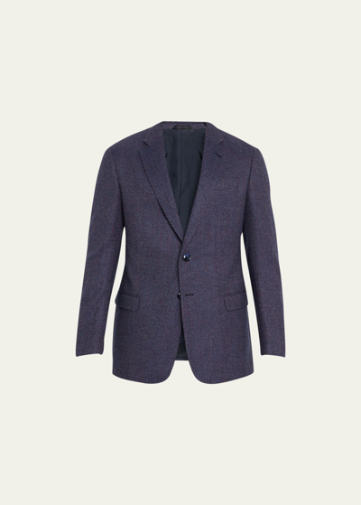 Giorgio Armani Men's Textured Wool-cashmere Sport Coat In Multi