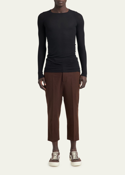 Rick Owens Double Long Sleeve Tee In Black