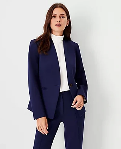 Ann Taylor The Petite Cutaway Blazer In Double Knit In Pure Sapphire